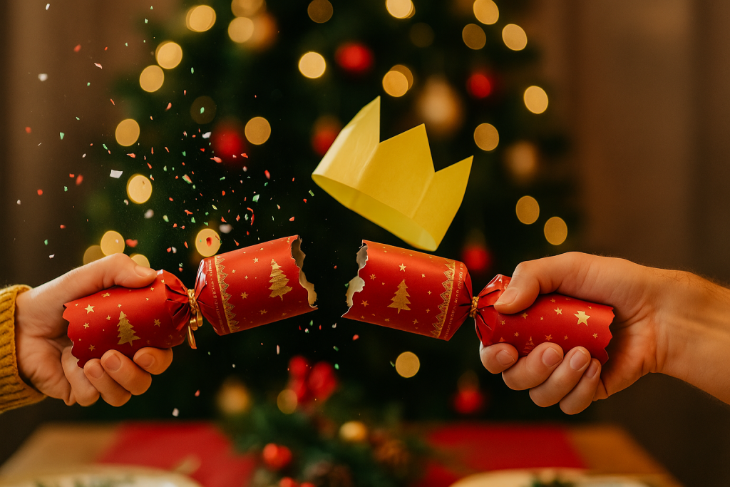 Christmas Cracker Popping Open